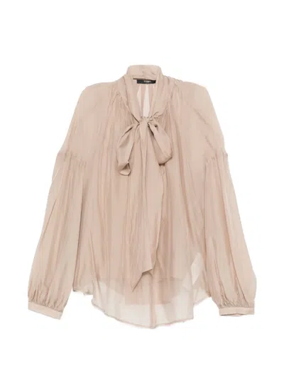 Seventy Tie-neck Top In Brown