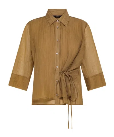 Seventy Tie-waist Shirt In Brown