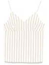 Seventy Cream Top With Stripes Pattern In Beige