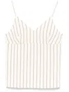 Seventy Cream Top With Stripes Pattern In Beige