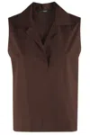 Seventy Top Popeline Fine Cotone Stretch In Testa Di Moro