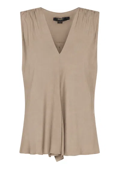 Seventy Top  Wide Shoulder In Brown