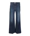 Seventy High Waist Straight Leg Stretch Cotton Shorts With Belt Loops In Blue