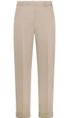 Seventy Ankle-length Trousers With Stretch Cotton Satin Cuff In Brown