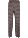 Seventy Houndstooth-pattern Tailored Trousers In Beige