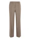 Seventy Taupe Herringbone Wool Blend Pants With Tailored Finish In Gray