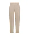 Seventy Ankle-length Trousers With Stretch Cotton Satin Cuff In Neutral