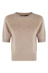 Seventy Mud Cashmere Sweater With Classic Crew Neck In Brown