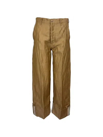 Seventy Turn-up Wide-leg Trousers In Neutral