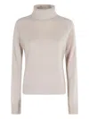 Seventy Fitted Long-sleeve Cashmere Sweater With High Collar In Neutral