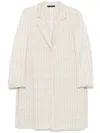 Seventy Textured Long Coat With Notched Collar In 中性色