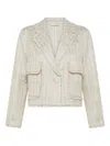 Seventy Short Jacket In Lurex Slub Cotton In Gray