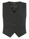 Seventy V-neck Buttoned Waistcoat In Black