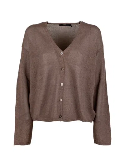 Seventy V-neck Cardigan In Brown