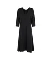 Seventy Flared Midi Dress With V-neckline And Kimono Sleeves In Black