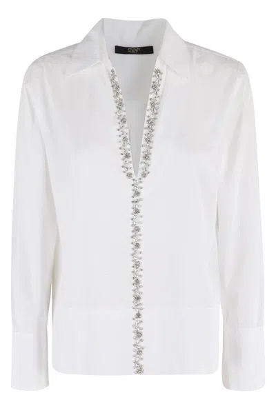 SEVENTY V-NECK EMBELLISHED BLOUSE