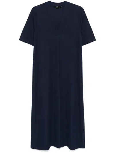 Seventy V-neck Midi Dress In Blue