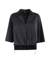 Seventy Drawstring Blouse In Nero
