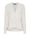 Seventy White V-neck Shirt In Silk Blend In Neutral