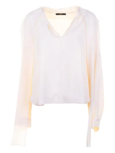 Seventy V-neck Split-sleeve Top In White