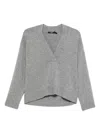 Seventy V-neck Sweater In Grey Cashmere And Wool In Gray