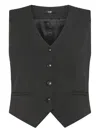 Seventy V-neck Buttoned Waistcoat In Black