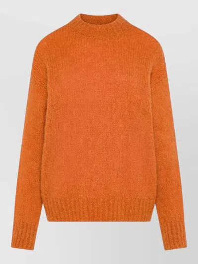 Seventy Venezia Alpaca Wool Oversized Ribbed Sweater In Orange