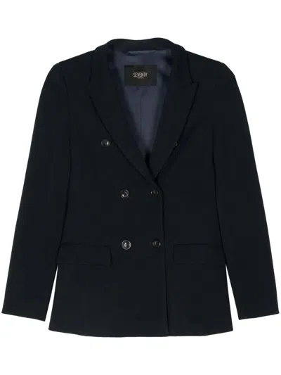 Seventy Venezia Double-breasted Tailored Blazer In Blue