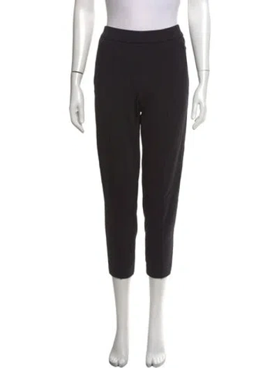 Pre-owned Seventy Venezia Leather Straight Leg Pants In Black