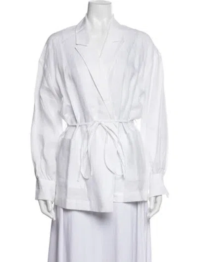 Pre-owned Seventy Venezia Linen Jacket In White