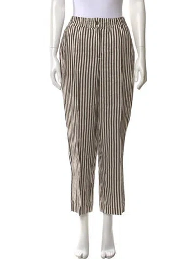 Pre-owned Seventy Venezia Linen Straight Leg Pants In Neutral