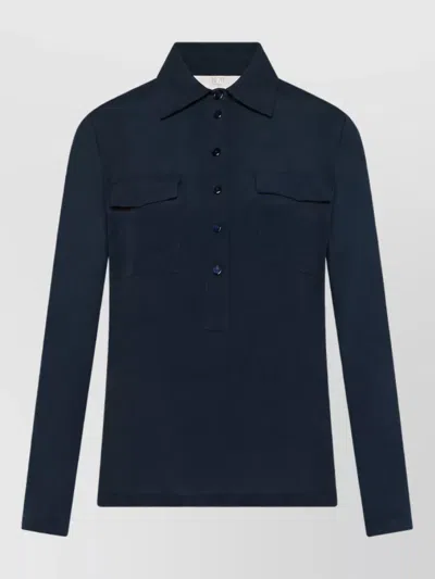 Seventy Venezia Long-sleeve Polo Shirt In Blue
