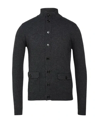 Seventy Venezia Man Cardigan Charcoal Size S Polyamide, Viscose, Wool, Cashmere In Grey