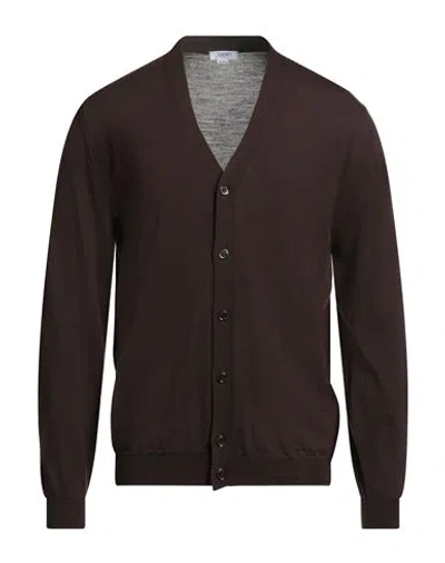 Seventy Venezia Man Cardigan Dark Brown Size Xl Virgin Wool