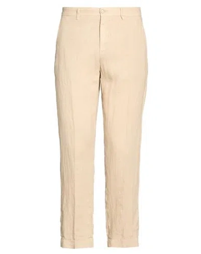 Seventy Venezia Man Pants Sand Size 38 Linen In Neutral
