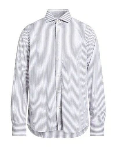 Seventy Venezia Man Shirt Grey Size 16 ½ Cotton, Polyamide, Elastane In Multi