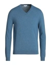 Seventy Venezia Man Sweater Azure Size Xxl Polyamide, Wool, Viscose, Cashmere In Blue