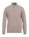 Seventy Venezia Man Turtleneck Light Brown Size L Virgin Wool In Neutral