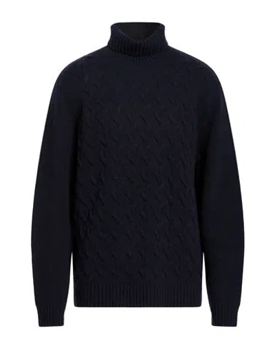 Seventy Venezia Man Turtleneck Midnight Blue Size 3xl Wool, Polyamide
