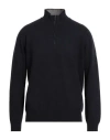 Seventy Venezia Man Turtleneck Midnight Blue Size S Virgin Wool In Black