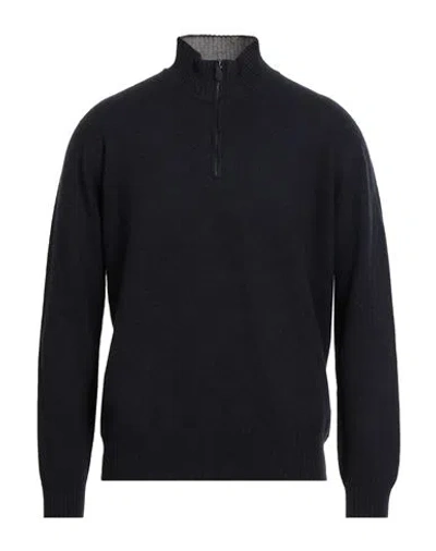 Seventy Venezia Man Turtleneck Midnight Blue Size S Virgin Wool In Black