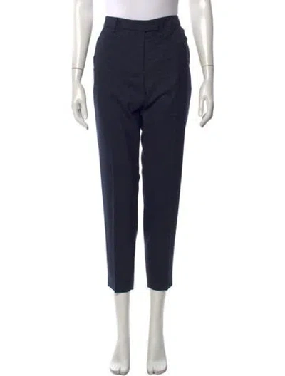 Pre-owned Seventy Venezia Polka Dot Print Straight Leg Pants In Blue