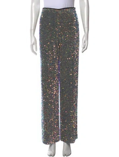 Pre-owned Seventy Venezia Sequin Wide Leg Pants W/ Tags In Green