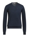 Seventy Venezia Sergio Tegon Man Sweater Navy Size M Virgin Wool, Elastane In Blue