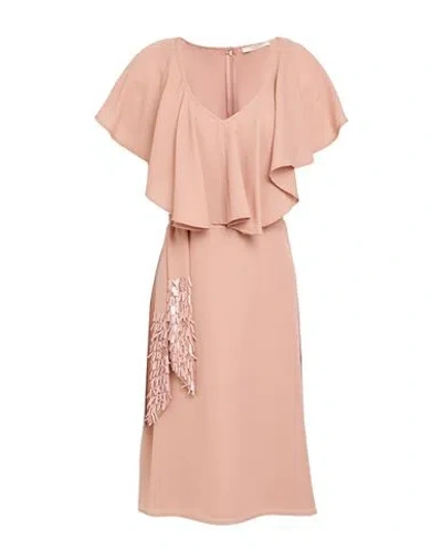 Seventy Venezia Sergio Tegon Woman Midi Dress Blush Size 6 Polyester In Brown