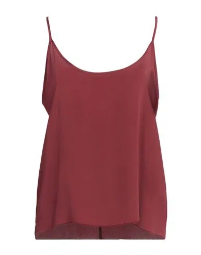 Seventy Venezia Sergio Tegon Woman Top Brick Size 12 Acetate, Silk In Red