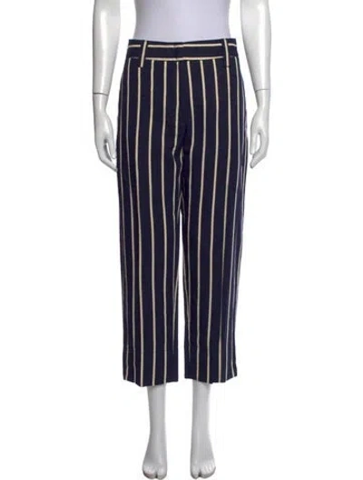 Pre-owned Seventy Venezia Striped Straight Leg Pants In Blue