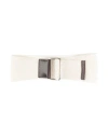 Seventy Venezia Woman Belt Ivory Size 8 Textile Fibers, Leather, Metal In White