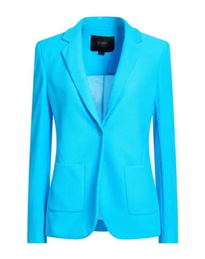 Seventy Venezia Woman Blazer Azure Size 14 Polyamide, Elastane In Blue