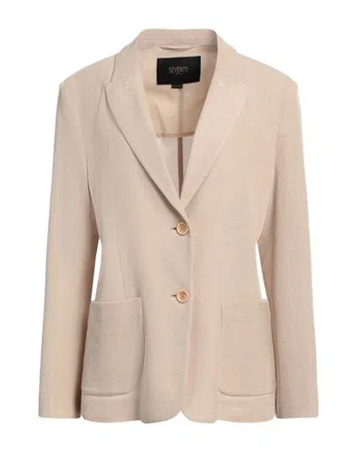 Seventy Venezia Woman Blazer Beige Size 14 Cotton, Polyester